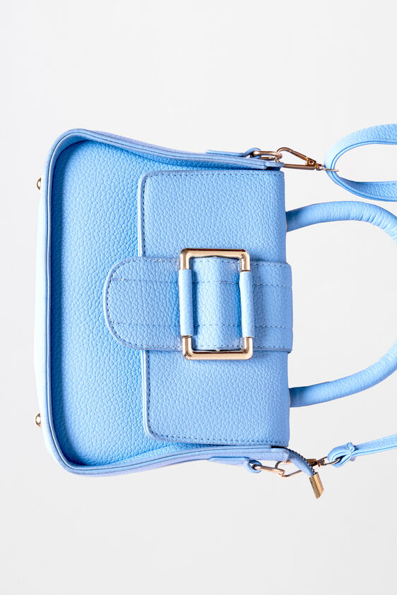 Powder Blue Regular Textured Sling Bag, , image 4